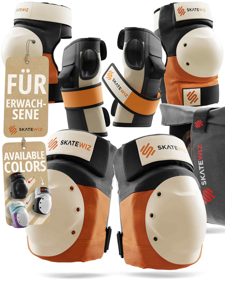 SKATEWIZ Inliner Schoner Erwachsene und Jugendliche mit Neopren-Sleeves - Protektoren Set [6er] SHIE
