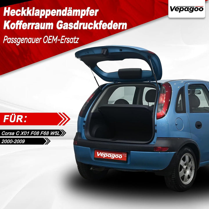 Vepagoo Heckklappendämpfer Gasdruckfedern für Opel Corsa C F08 F68 W5L 2000-2009 kofferraum dämpfer