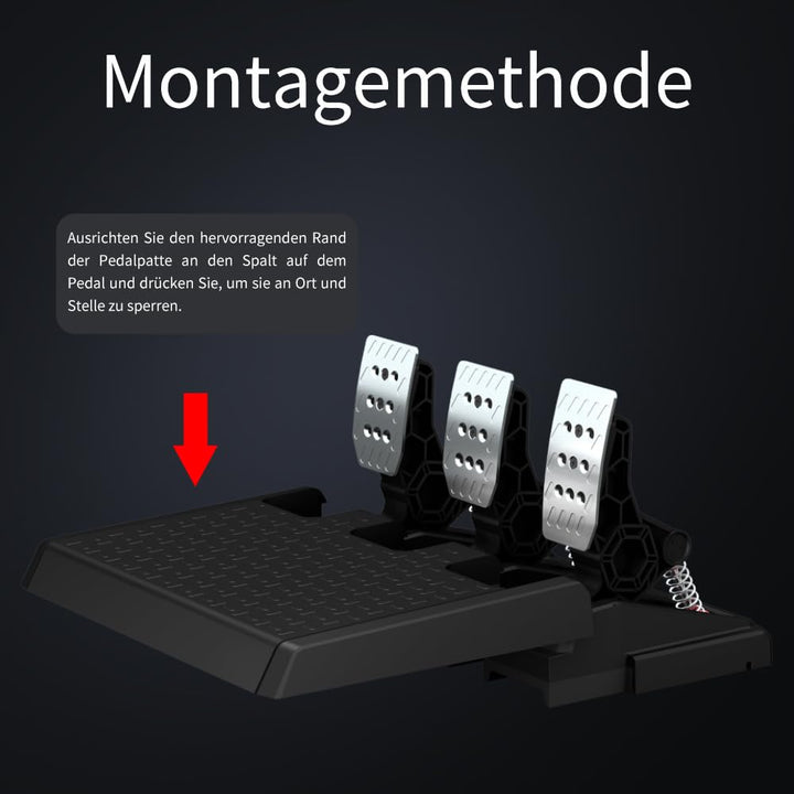 NBCP Gaming Lenkrad Pedale mit Hall-Effekt-Sensor,PC Gaming Lenkrad Pedal Set,Austauschbare Federn,V