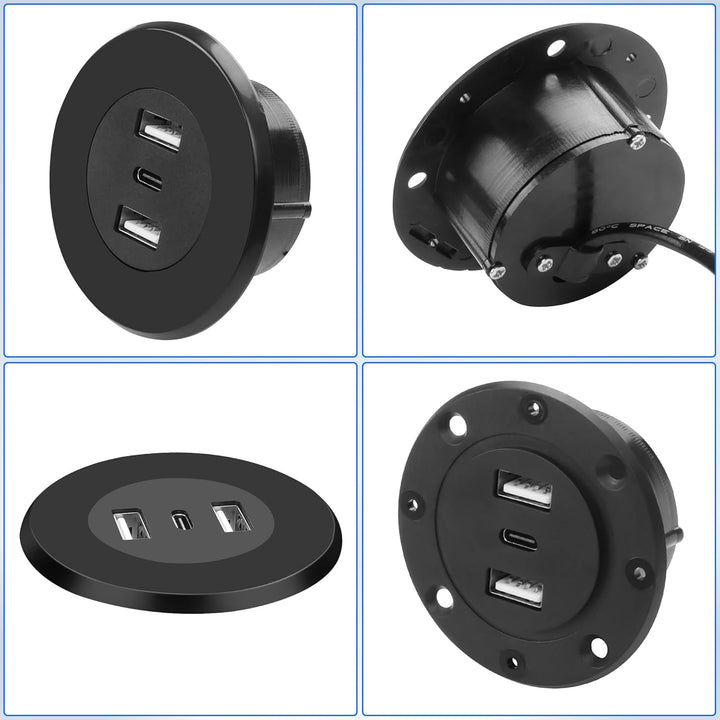 MEIRIYFA 3-in-1 Desktop Power Embedded Ladegerät, USB/Typ C Desktop Station Halterungen Laden Dual U