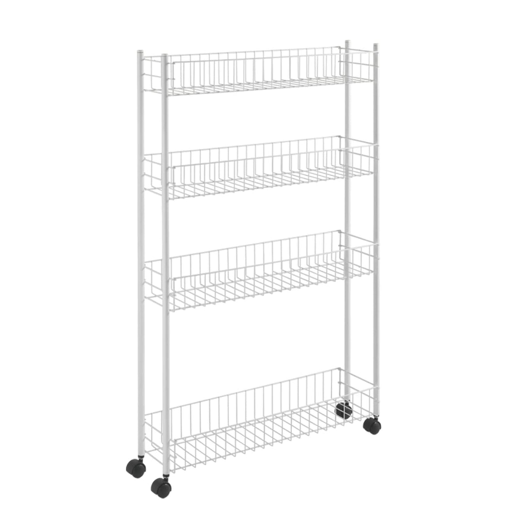 Metaltex Fino Allzweckwagen, 4 Etagen, Metall, Weiss, 16 x 60 x 95 cm 4- Etagen Single, 4- Etagen Si