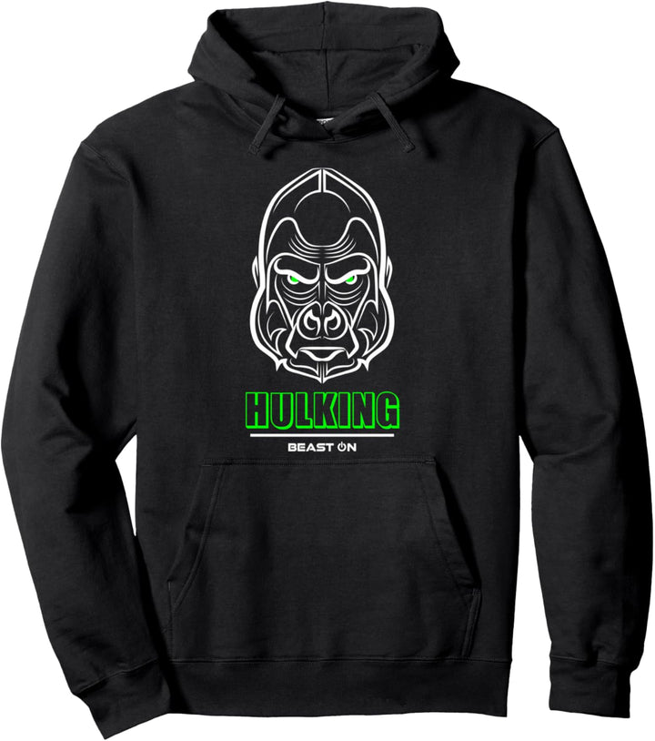 Gorilla Kopf Hulking Grün Gym Workout Fitness Training Gains Pullover Hoodie