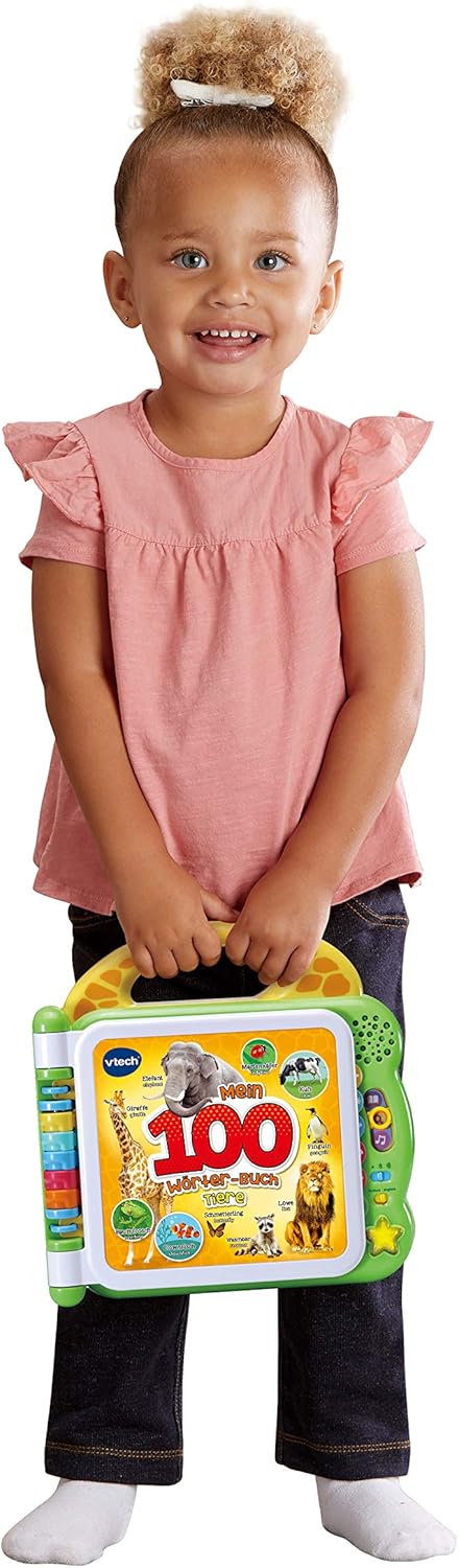 VTech Baby Mein 100-Wörter-Buch: Tiere – Interaktives Bildwörterbuch zum Lernen erster Wörter – 2-5