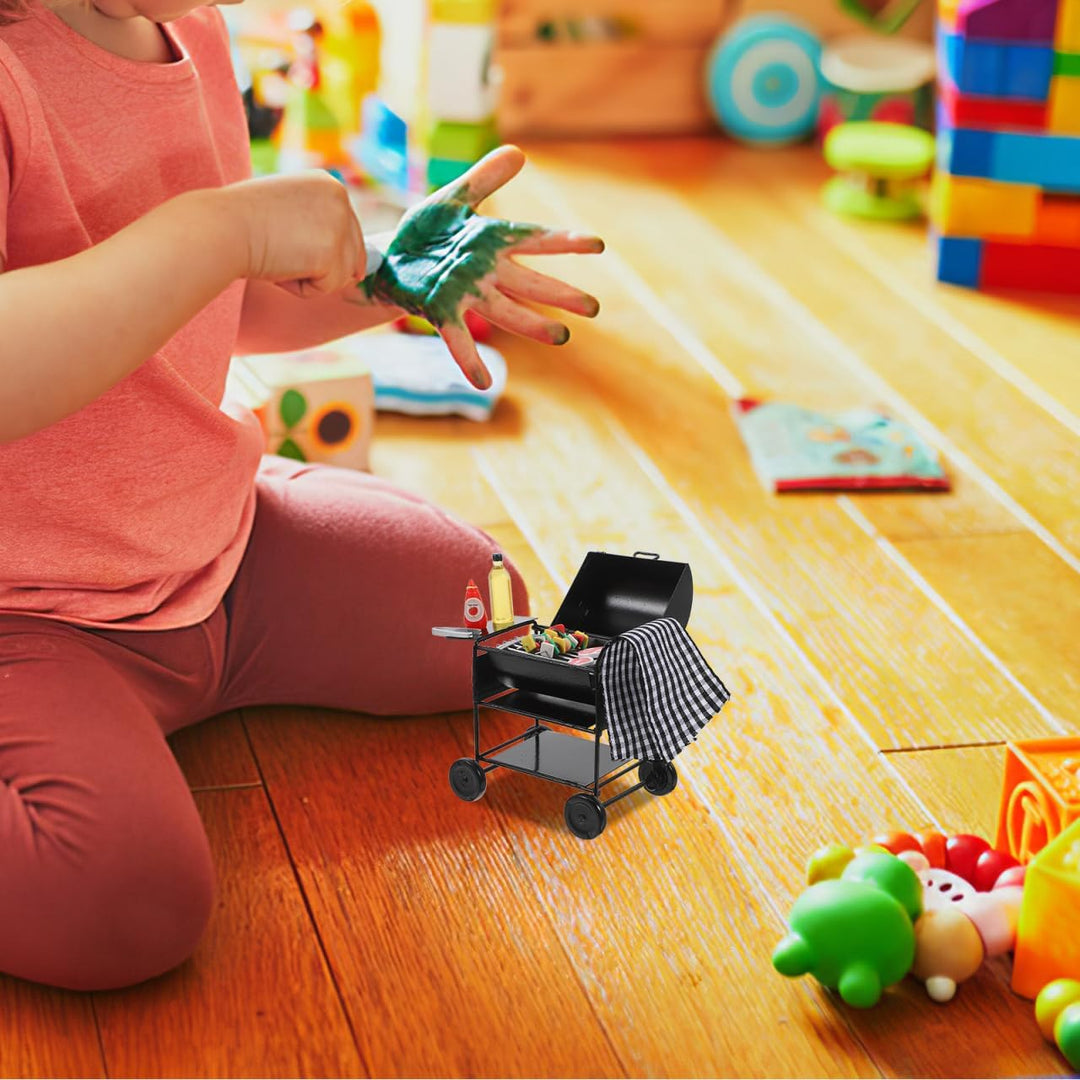 1 Satz Miniatur Puppenhaus-grillständer: 1:12 Puppe Kinder Mini Grill Modell Kleines Miniatur-BBQ Kl