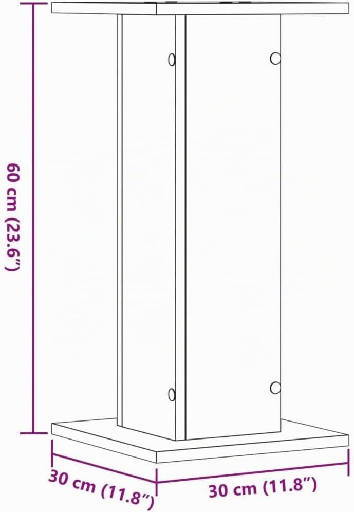 vidaXL Pflanzenständer 2 Stk. Sonoma-Eiche 30x30x60 cm Holzwerkstoff Sonoma Eiche 30 x 30 x 60 cm, S