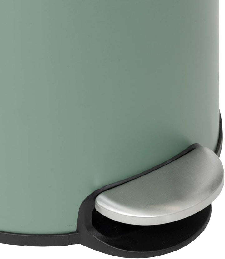 5five – Moderner Farb-Treteimer – Grün – 30 l – Bambusdeckel, herausnehmbarer Eimer, Soft-Close-Funk