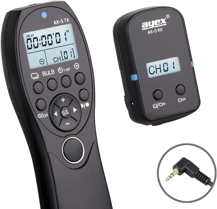 ayex Funk Timer-Fernauslöser AX-5 (E3), Kompatibel mit Pentax: 645D K30 K50 IST-DL IST-K100D Samsung