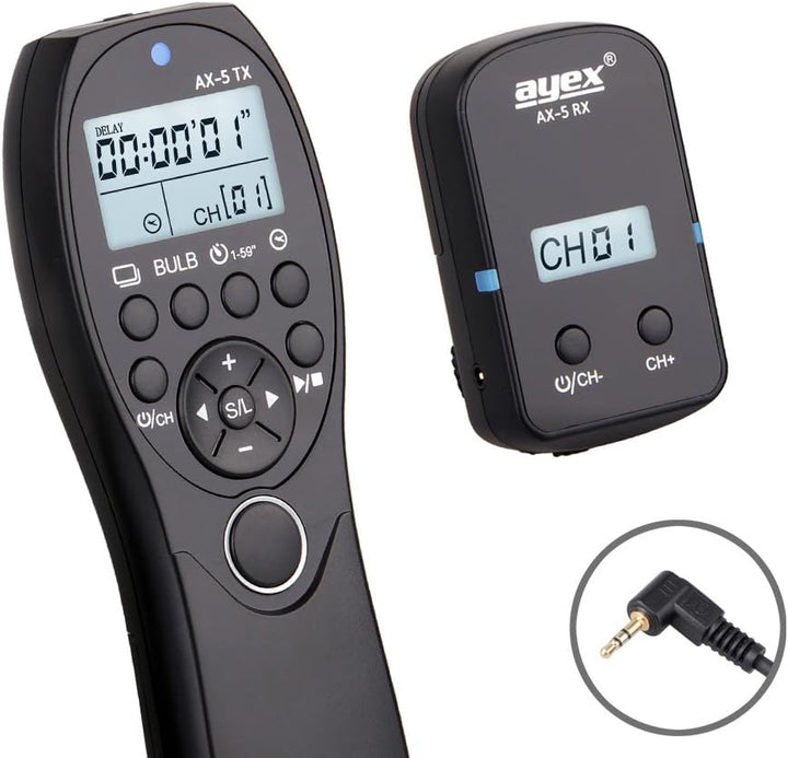 ayex Funk Timer-Fernauslöser AX-5 (E3), Kompatibel mit Pentax: 645D K30 K50 IST-DL IST-K100D Samsung