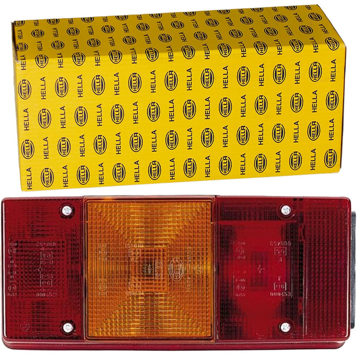 HELLA - Heckleuchte - Glühlampe - 12V - Anbau - Lichtscheibenfarbe: rot - Stecker: Flachstecker - re