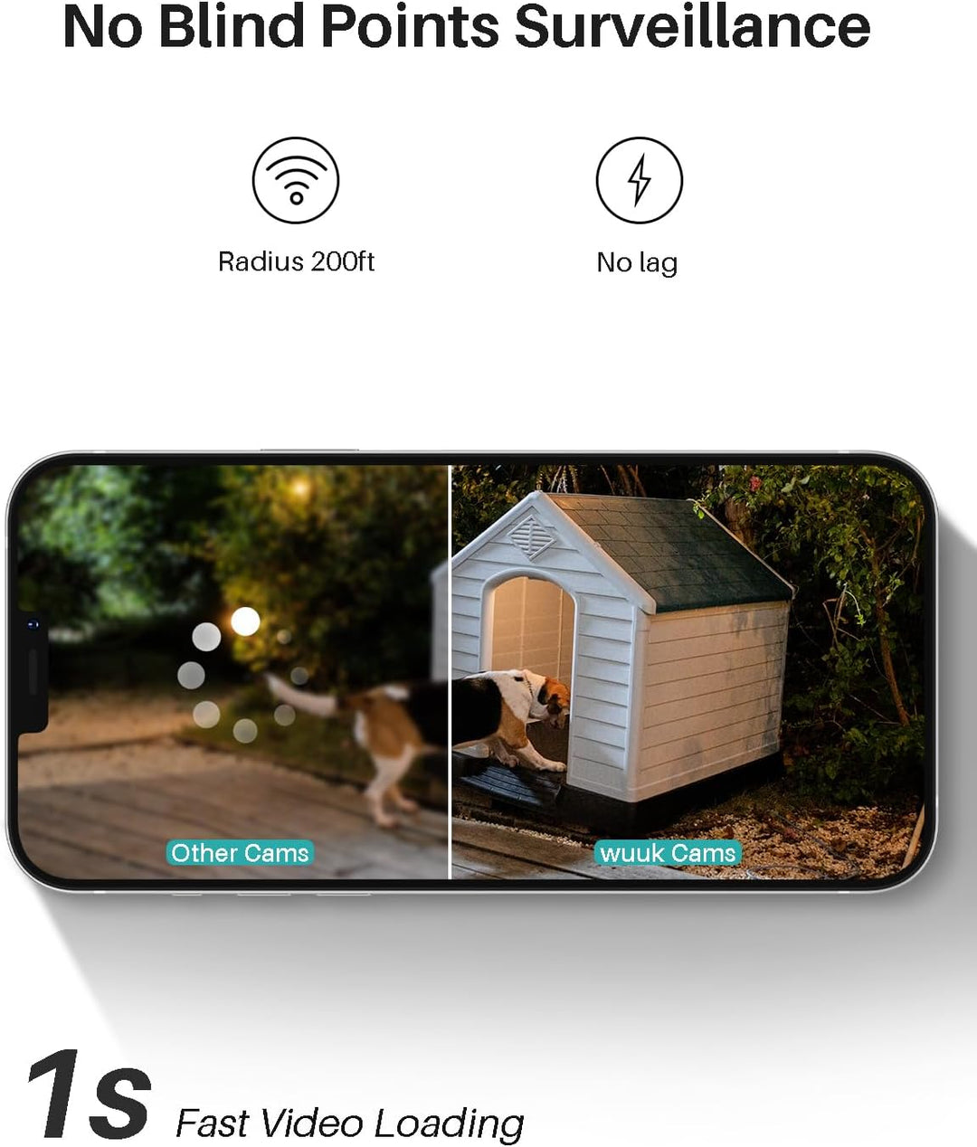 WUUK Video Türklingel mit Kamera, 2K Türklingel kabellos mit Homebase/Chime, Keine Monatliche Gebühr