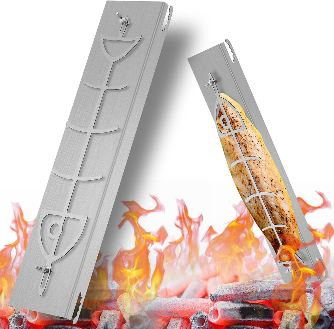 Edelstahl Flammlachshalter | mit speziellem Spannmechanismus- Keine Schrauben nötig | 180° drehbar &