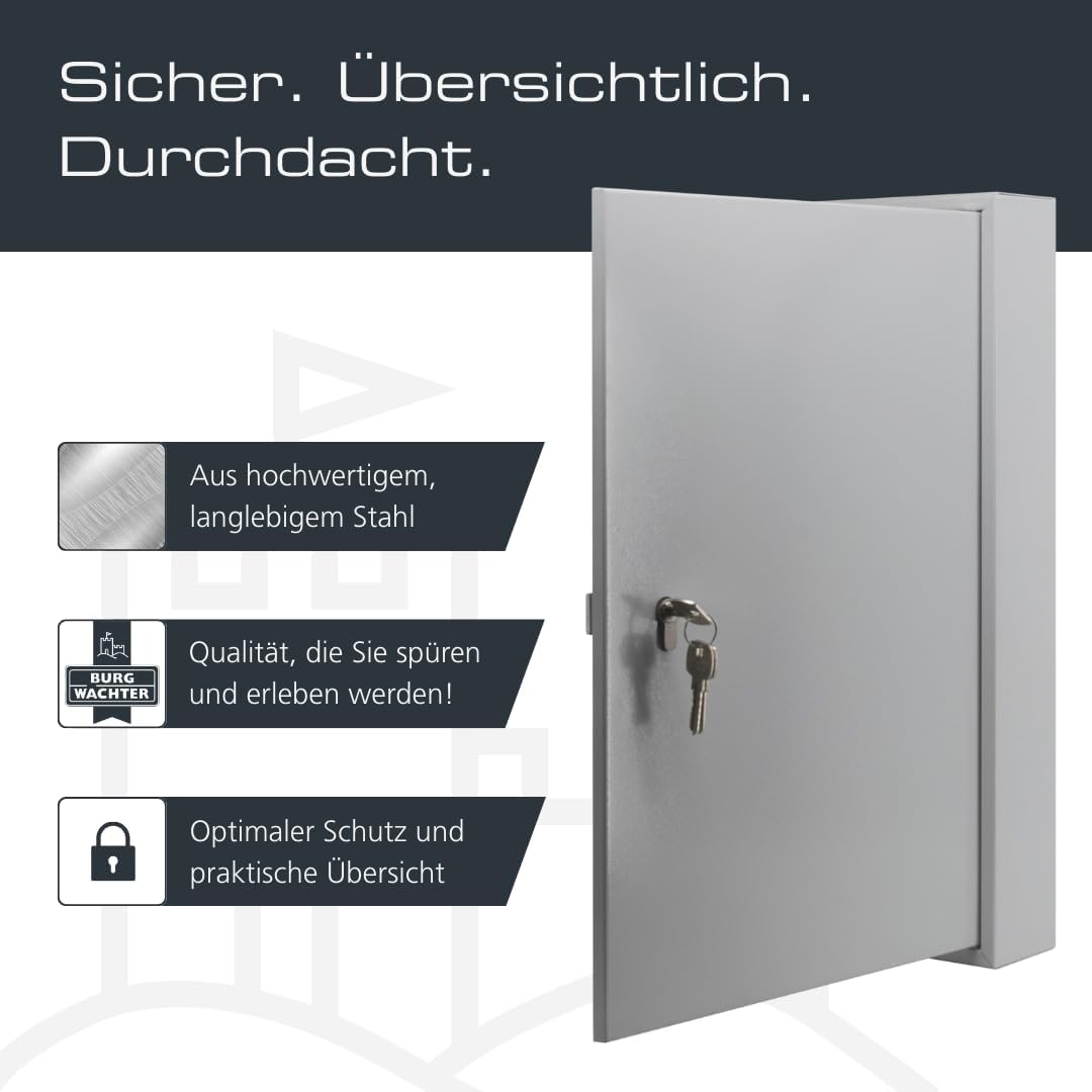 BURG-WÄCHTER 6850/50 PZ Schlüsselschrank, Grau, 50, 50