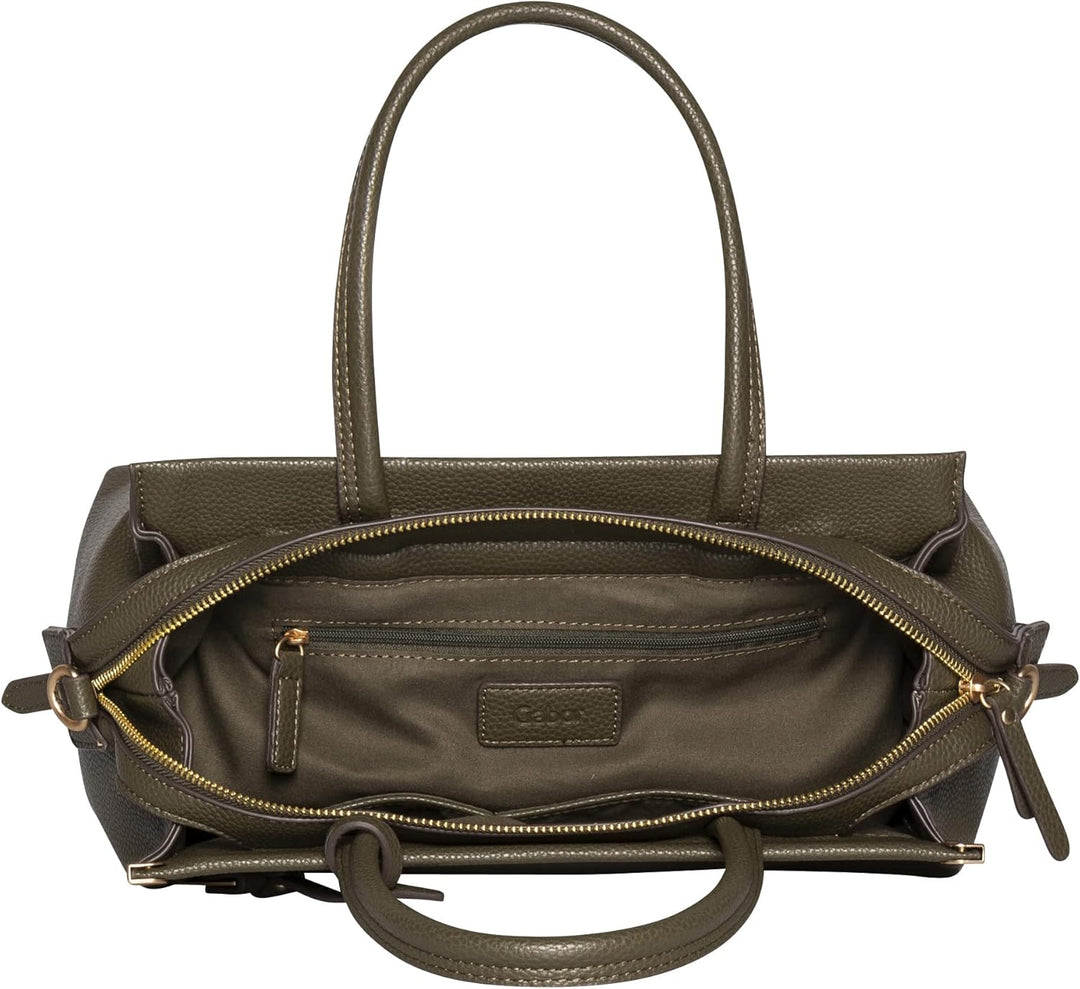 Gabor bags Gela Damen Shopper Umhängetasche Reissverschluss Beige 35x13,5x24 Oliv, 35x13,5x24 Oliv