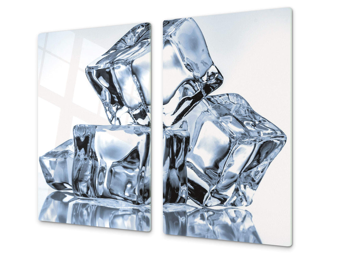 Küchenbrett aus Hartglas und Induktionskochplattenabdeckung – Schneideplatten SINGLE mit 60 x 52 cm