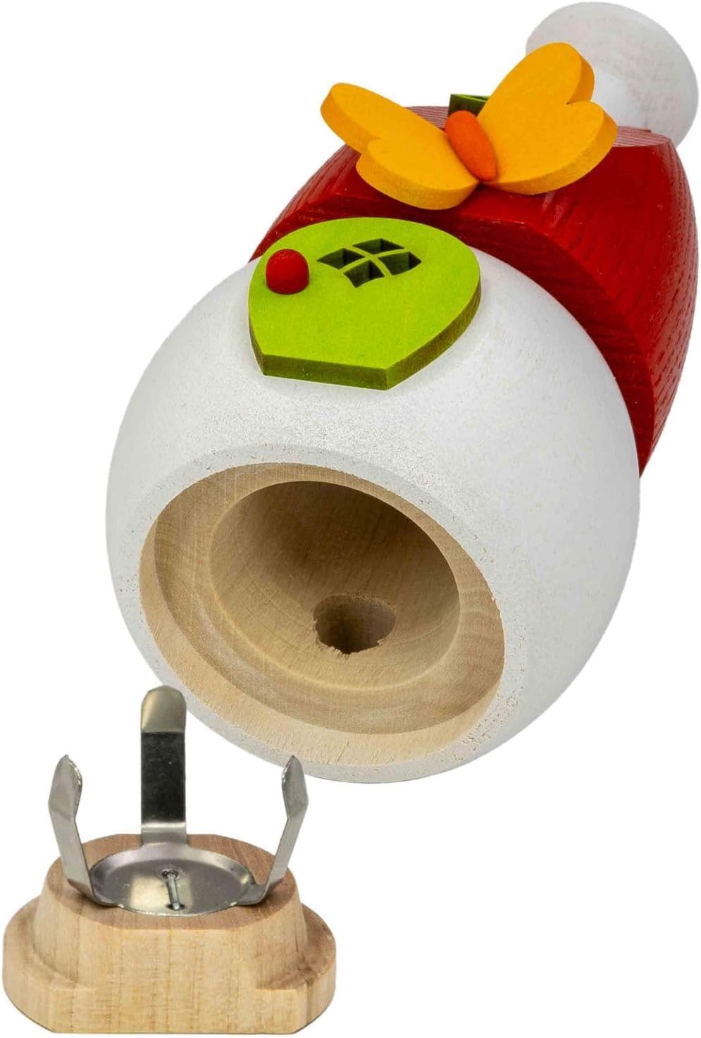 Seiffener Volkskunst | Räucherhaus aus Holz 13 cm | Frühling Sommer Herbst | Frühlingszauber mit Sch