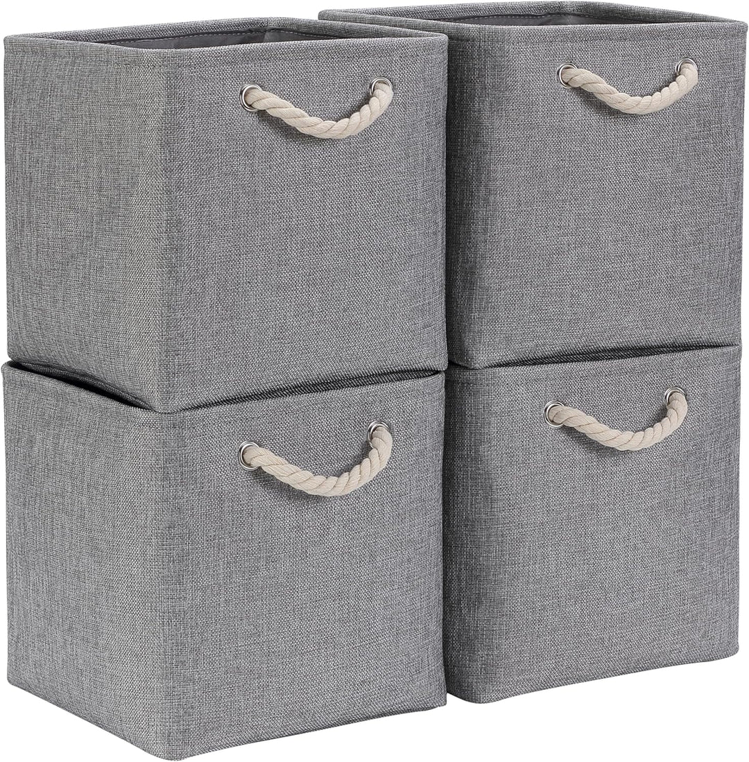 Mangata Aufbewahrungsbox Stoff 30x30x30 cm, aufbewahrungskorb Grau, Korbe Stoff in Würfel für Schran
