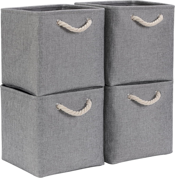 Mangata Aufbewahrungsbox Stoff 30x30x30 cm, aufbewahrungskorb Grau, Korbe Stoff in Würfel für Schran