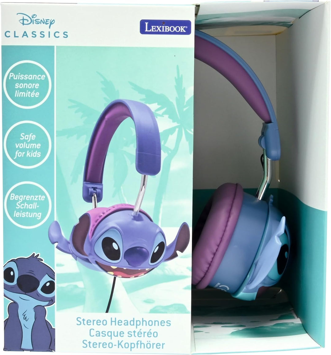 Lexibook, Disney Stitch, Stitch 3D kabelgebundene Stereo-Kopfhörer, Faltbar, Begrenzte Lautstärke, H