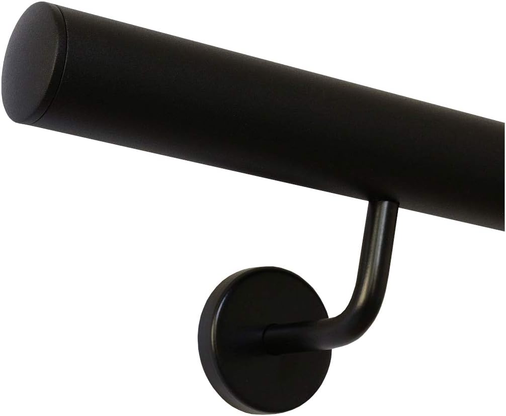 TIBU Handlauf Schwarz pulverbeschichtet V2A Edelstahl Geländer innen aussen wetterfest beständig 0,3