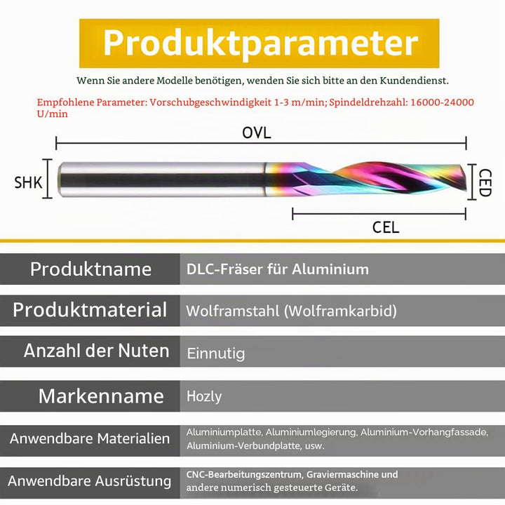 Fräser,CNC Fräse,Schaftfräser,Holz Fräser,CNC fräser,VHM Alufräser Einschneidiger Fräser mit 3.175 m