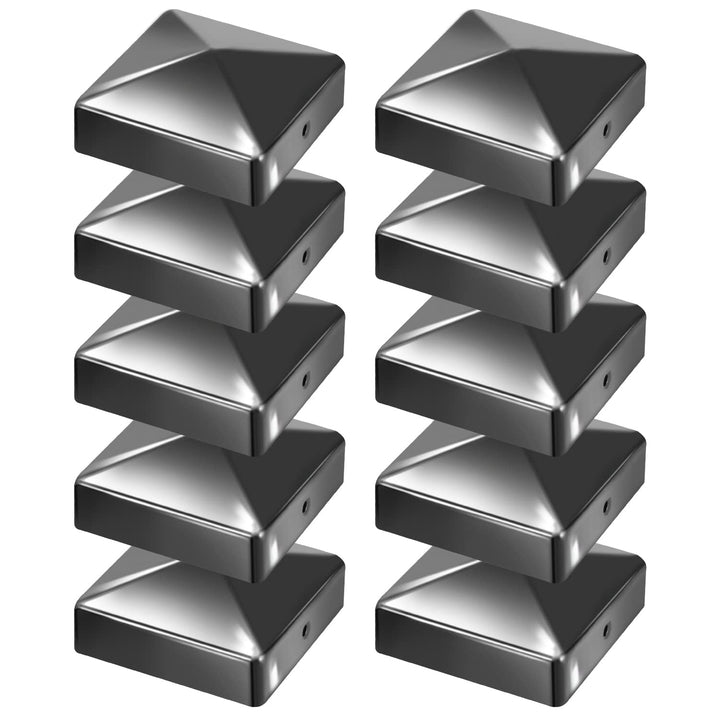 10 Pfostenkappen 71x71mm Zaunpfosten Metall Zaunpfosten verzinkt Pyramiden Form Pfostenabdeckung Zau