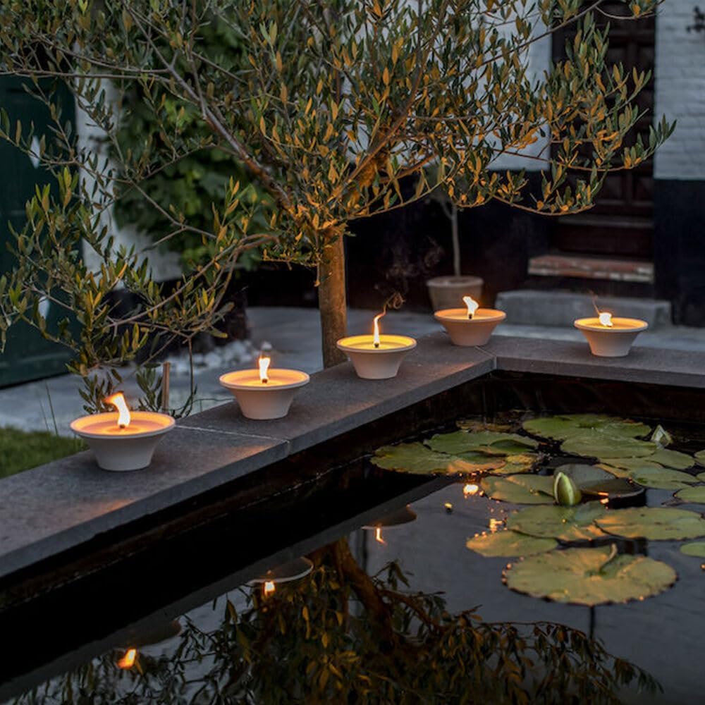 Flammschalen Ingwer &amp; Citronella für draussen 4 Stück - Outdoor-Kerzen Terracotta - Für deinen Garte