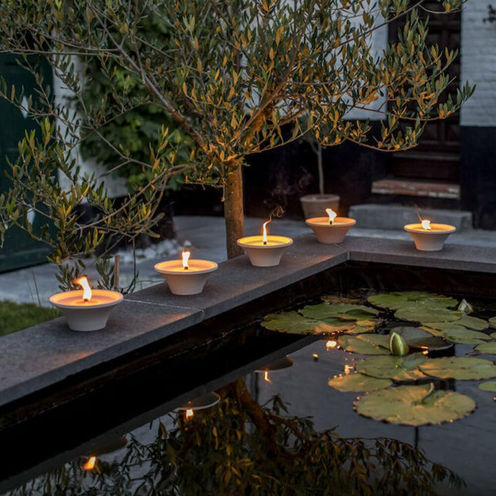 Flammschalen Ingwer &amp; Citronella für draussen 4 Stück - Outdoor-Kerzen Terracotta - Für deinen Garte