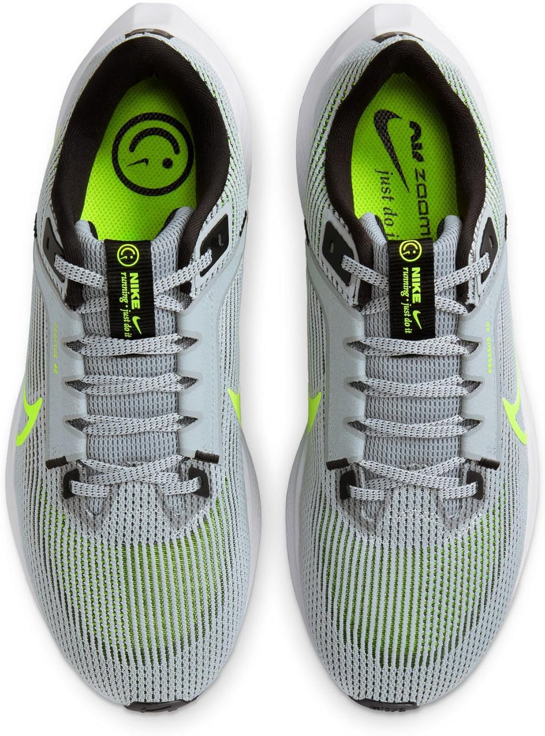 Nike Herren Air Zoom Pegasus 40 Sneaker 43 EU Wolf Grey Volt Black White, 43 EU Wolf Grey Volt Black