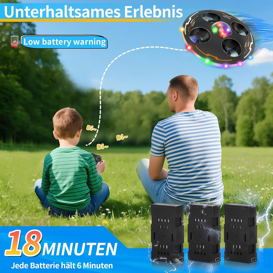 Charmofun Mini Drohne für Kinder, Drohne Kinder für Anfänger UFO 360°, RC Flugzeug Spielzeug Drone m