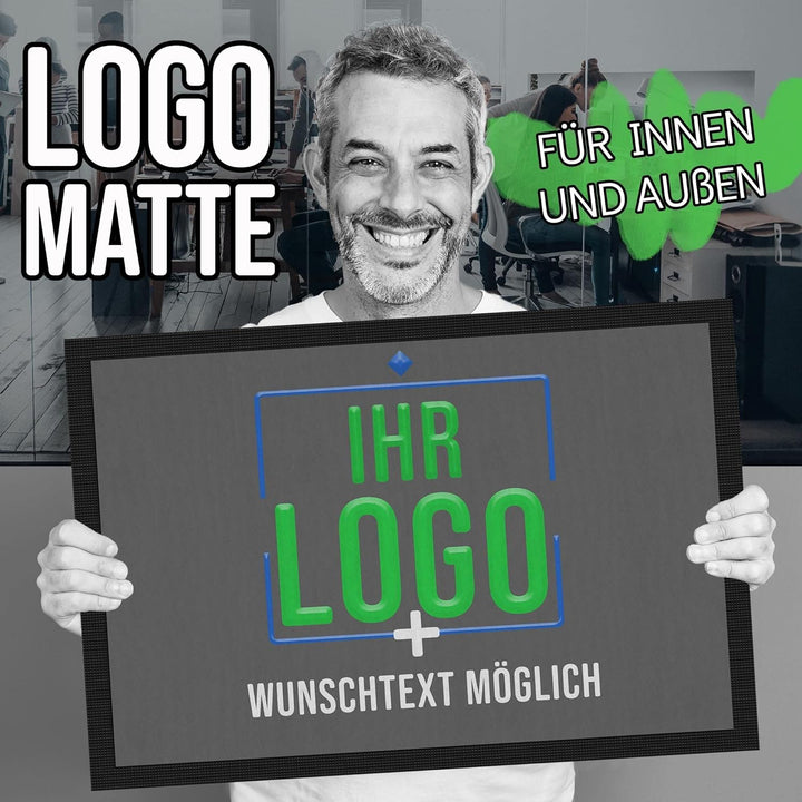 Print Royal Personalisierte Fussmatte mit Logo und Wunschtext - Logomatte - Schmutzfangmatte mit Log