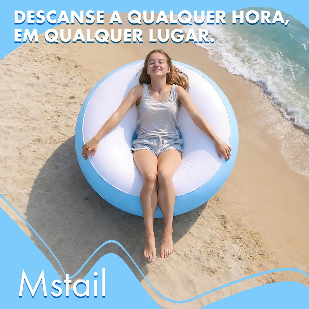 Aufblasbares Sofa, 85 * 85 * 43cm Aufblasbarer Sessel aus PVC, 100 kg Tragfähigkeit Strandliege Aufb