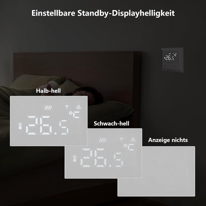KETOTEK Smart Thermostat Fussbodenheizung Elektrische 16A, WiFi Raumthermostat Fussbodenheizung Wand