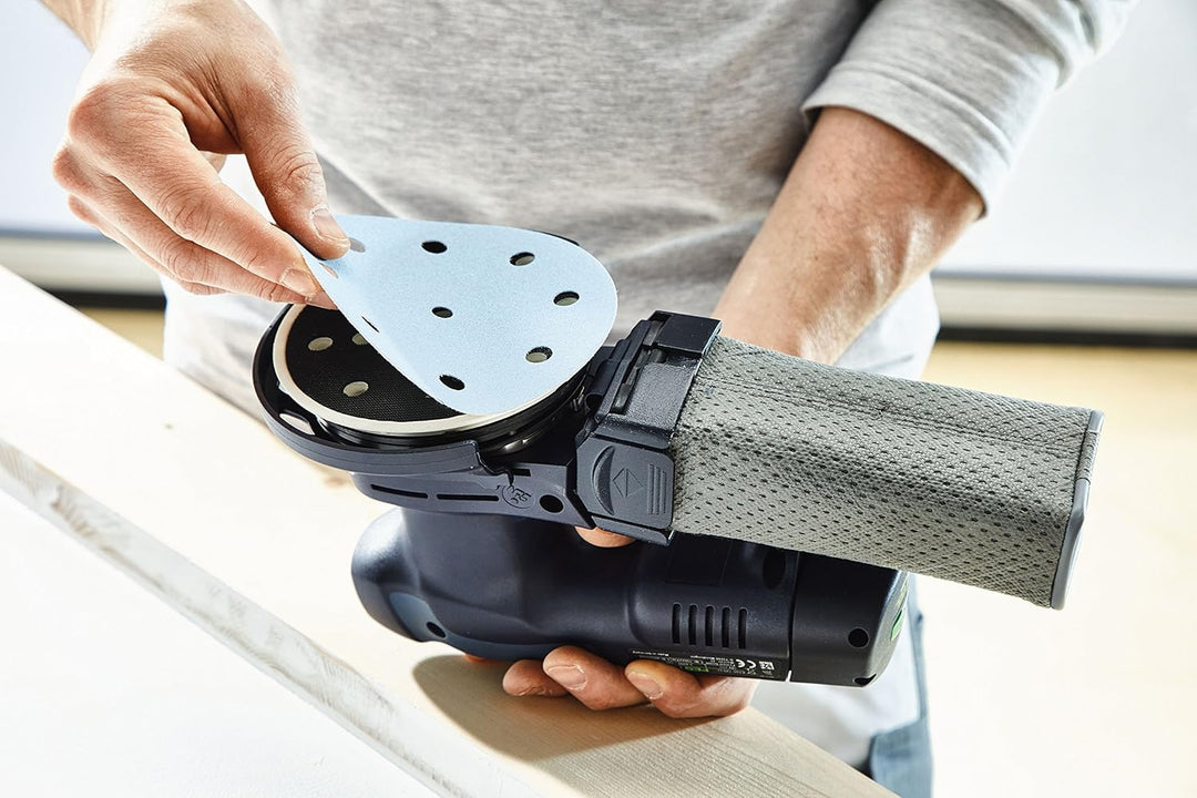 Festool Schleifpapier Granat D150 P150 – 50 Stück, Rund, 150 mm, StickFix, 48-Loch, für VOC-Lacke &amp;