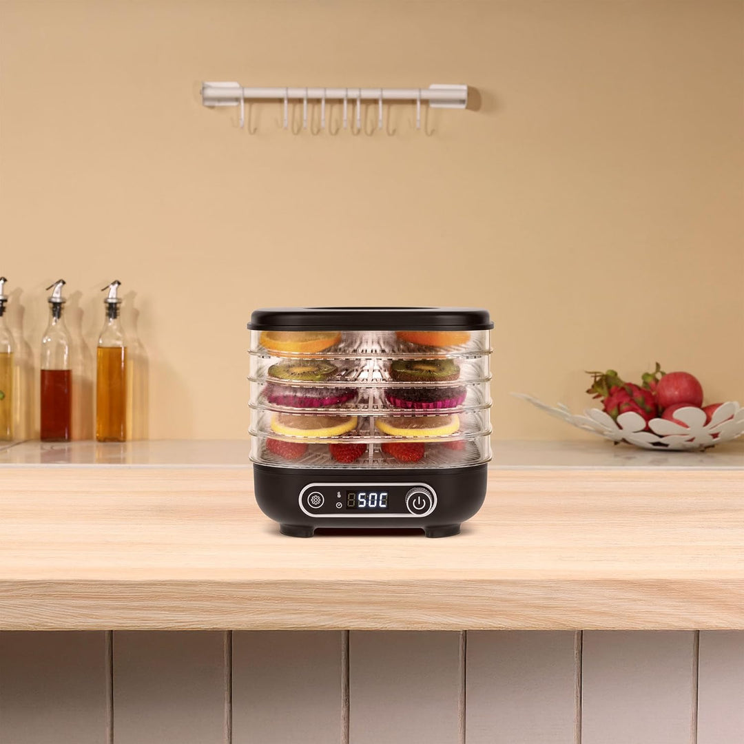 Teesa Pilztrockner Gemüse Obst Leistung 300W 5 Klar Sit LCD Display Thermokreislauf Temperaturregelu