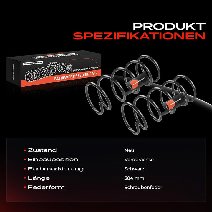 Frankberg 2x Federn Fahrwerksfeder Vorne Kompatibel mit Focus DAW DBW 1998-2004 Focus Stufenheck DFW