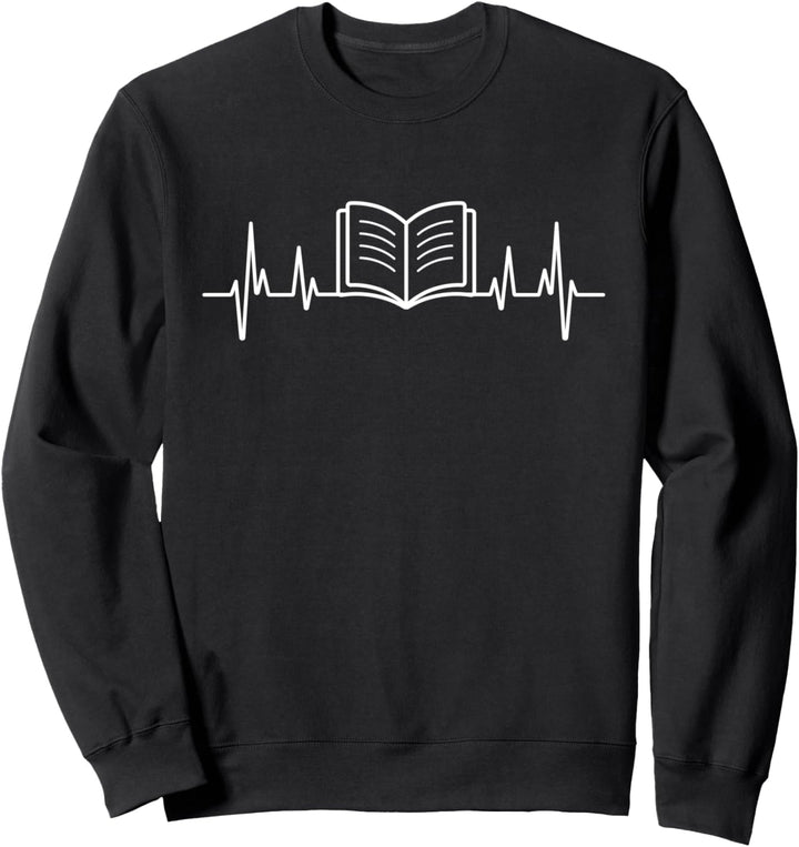 Heartbeat Reading Books Library Literatur Buchwurm Autor Sweatshirt