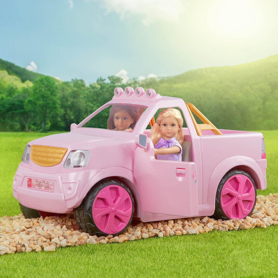 Lori - Ride &amp; Shine Pickup Truck - Rosa - Pick-Up Truck für Mini-Puppen - Rosa Auto für 15 cm Puppen