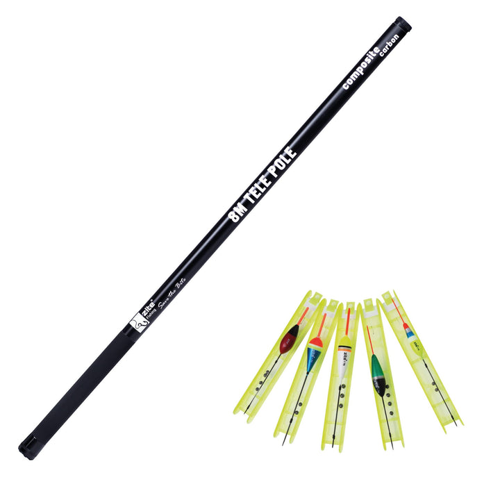 Zite Fishing Stipprute 8m Composite Carbon Stippe Teleskop-Rute - Auch als Geocaching-Angel Einsetzb
