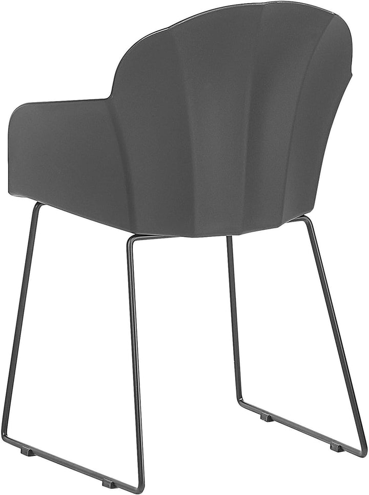 Schwarzes 2er Set Esszimmerstuhl aus Kunststoff mit Metallbeinen Sylva