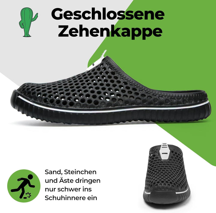 SAGUARO Clogs Pantoletten für Damen Sommer Hausschuhe Herren Aero I 36 EU Schwarz, 36 EU Schwarz