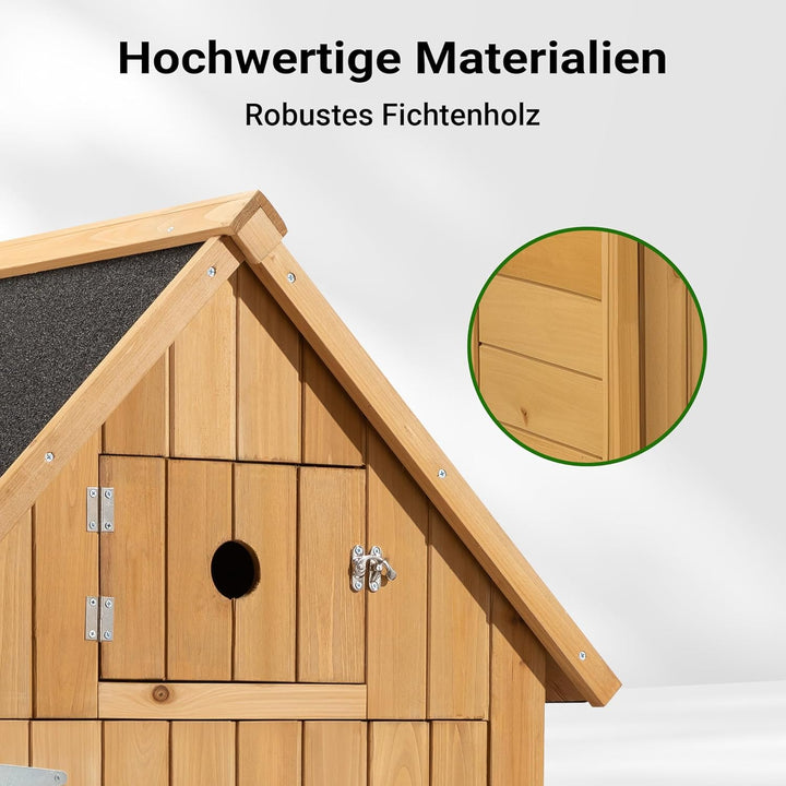 Schmales Gartenhaus aus Fichtenholz mit Bitumendach 770x540x1370mm für Garten, Terrasse & Balkon