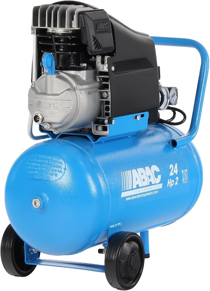 ABAC Luftkompressor POLE POSITION L20, 24-Liter Luftkompressor, Doppeldruckmesser, Max. Druck 10 Bar