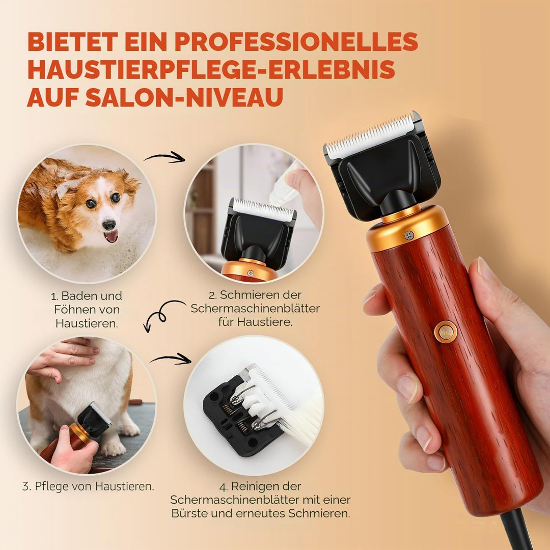 CGOLDENWALL Hundeschermaschine Leise Profi 55W, Geräusch- Und Vibrationsarm Katze Tierhaarschneider,