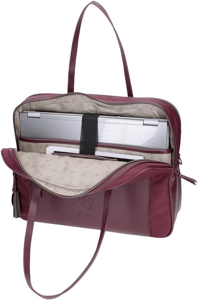 El Potra Wolle, lässig, schwarz, 22 x 25 x 10 cm, Polyester und PU, Schwarz, Lässiger Rucksack doppe