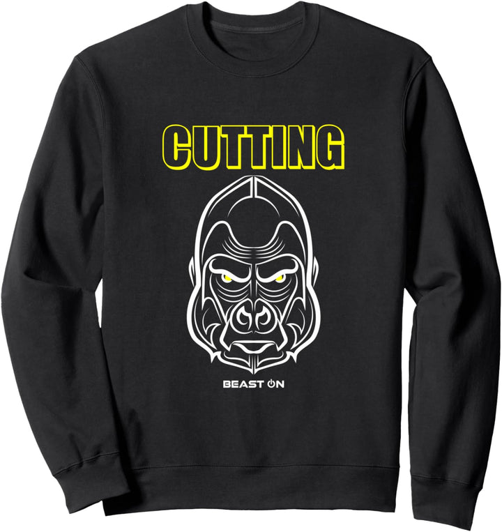 Gorilla Kopf Gym Fitness Training Gains Workout Cutting Gelb Sweatshirt