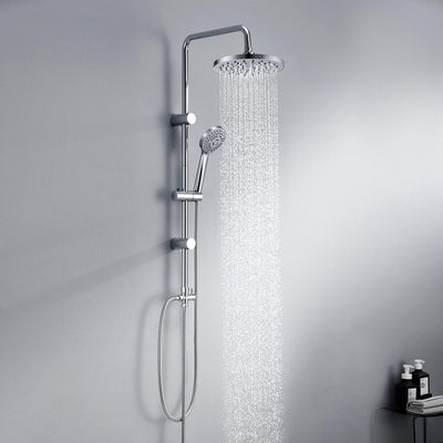 JOHO Regendusche Duschsystem ohne Duscharmatur, Edelstahl Duschset mit ABS Regenduschkopf Chrom Rund