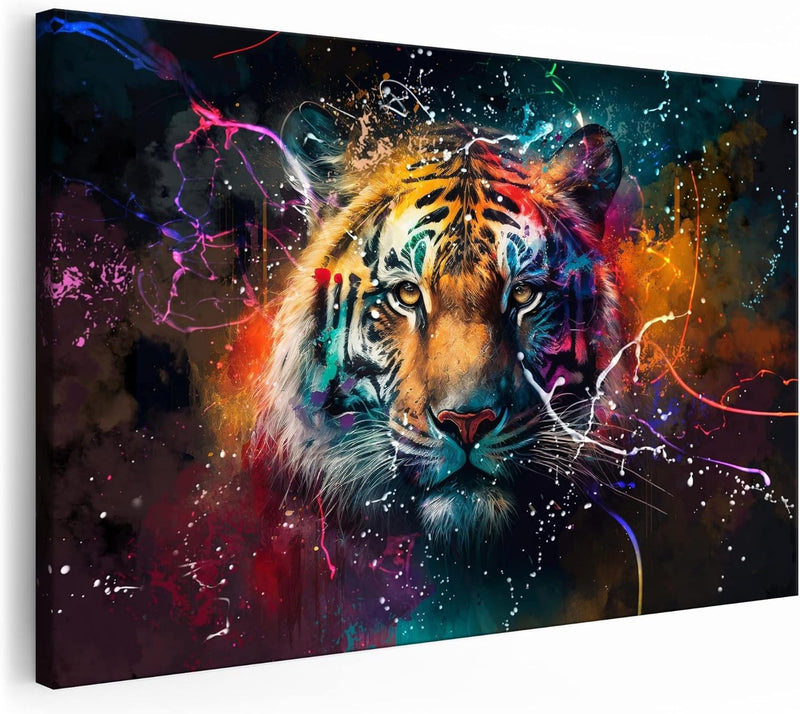 Artmazing | Tiger Bild | Bild Tiger Leinwand | Pop Art Bilder | Tigerbilder Modern | Poster & Kunstd