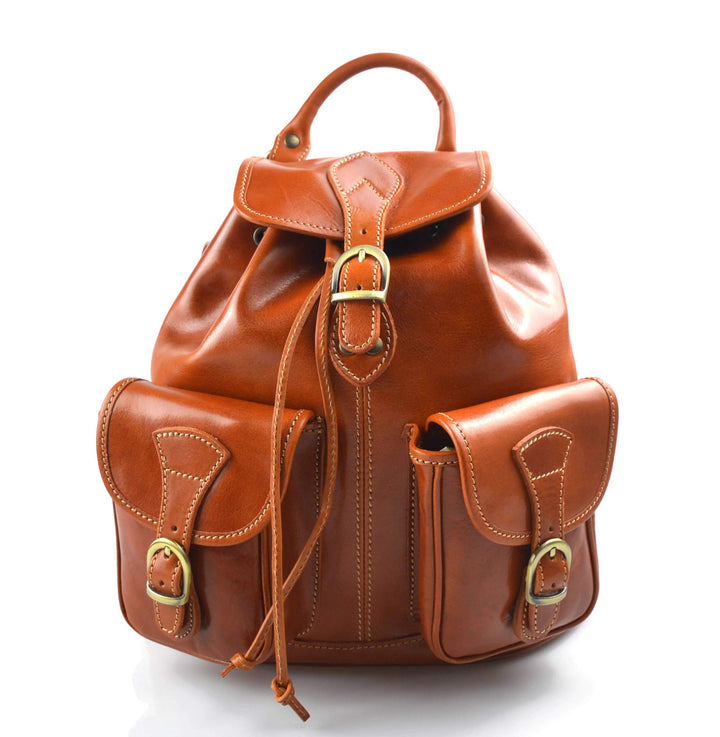 Rucksack leder honig rucksack damen herren reisetasche kalbsleder rucksack leder rucsack schulrucksa