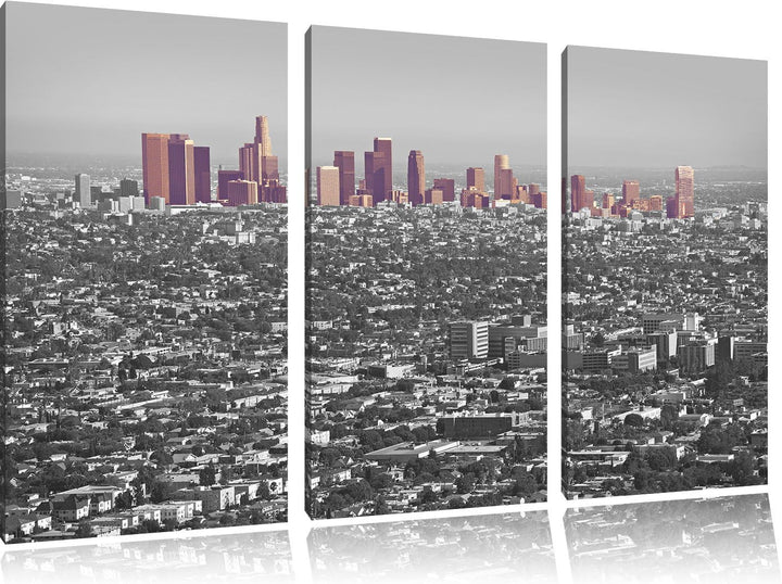 Pixxprint Los Angeles Metropolitan Area als Leinwandbild/Grösse: 3 Teilig (120x80) cm/Wandbild/Kunst
