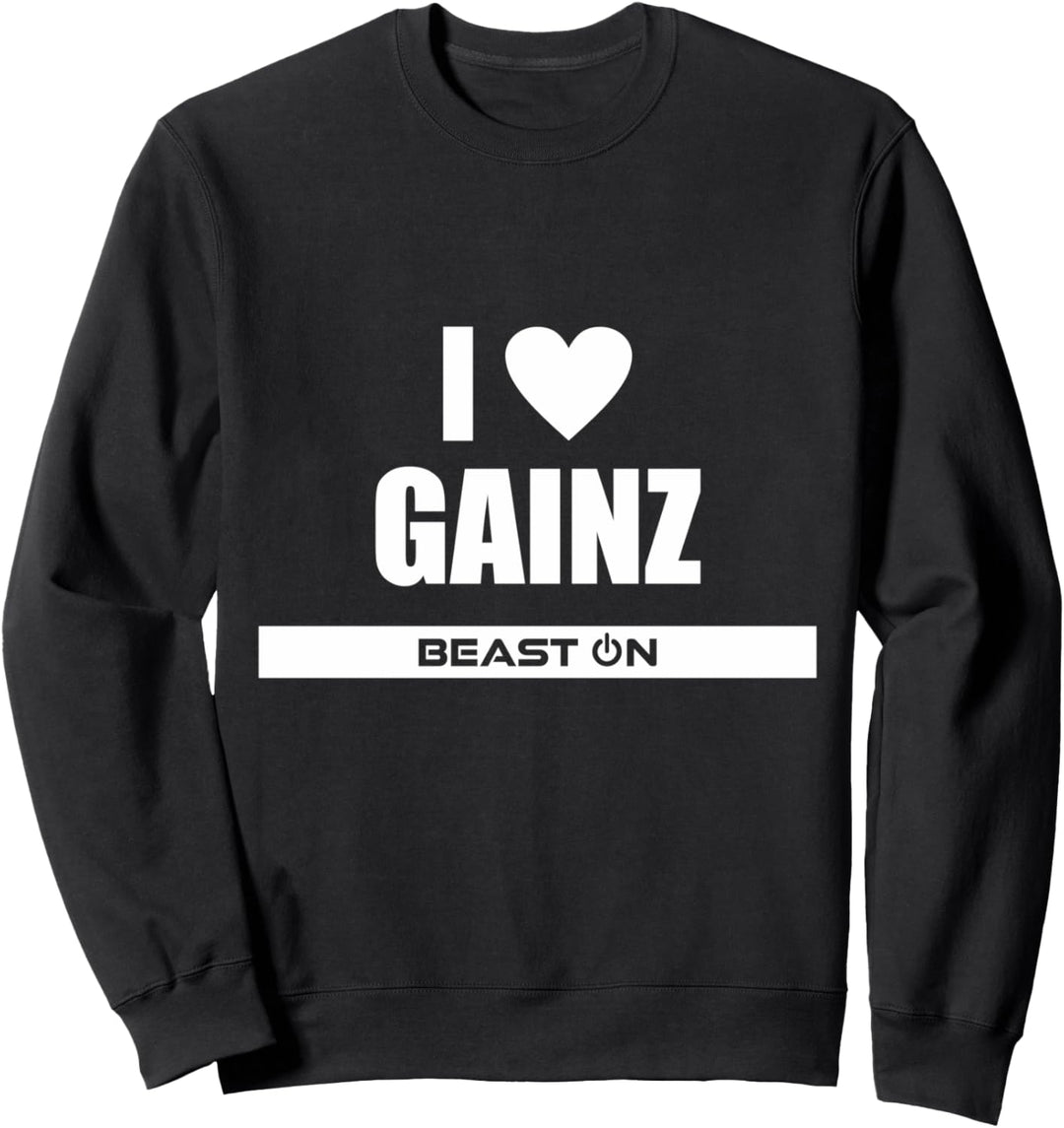 I Love Gainz Gains Bodybuilding Gym Fitness Training Sprüche Sweatshirt